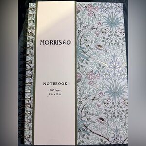 Morris & Co Gold Foil Detailed Floral Spiral Notebook Journal 7” x 10” 200 pages